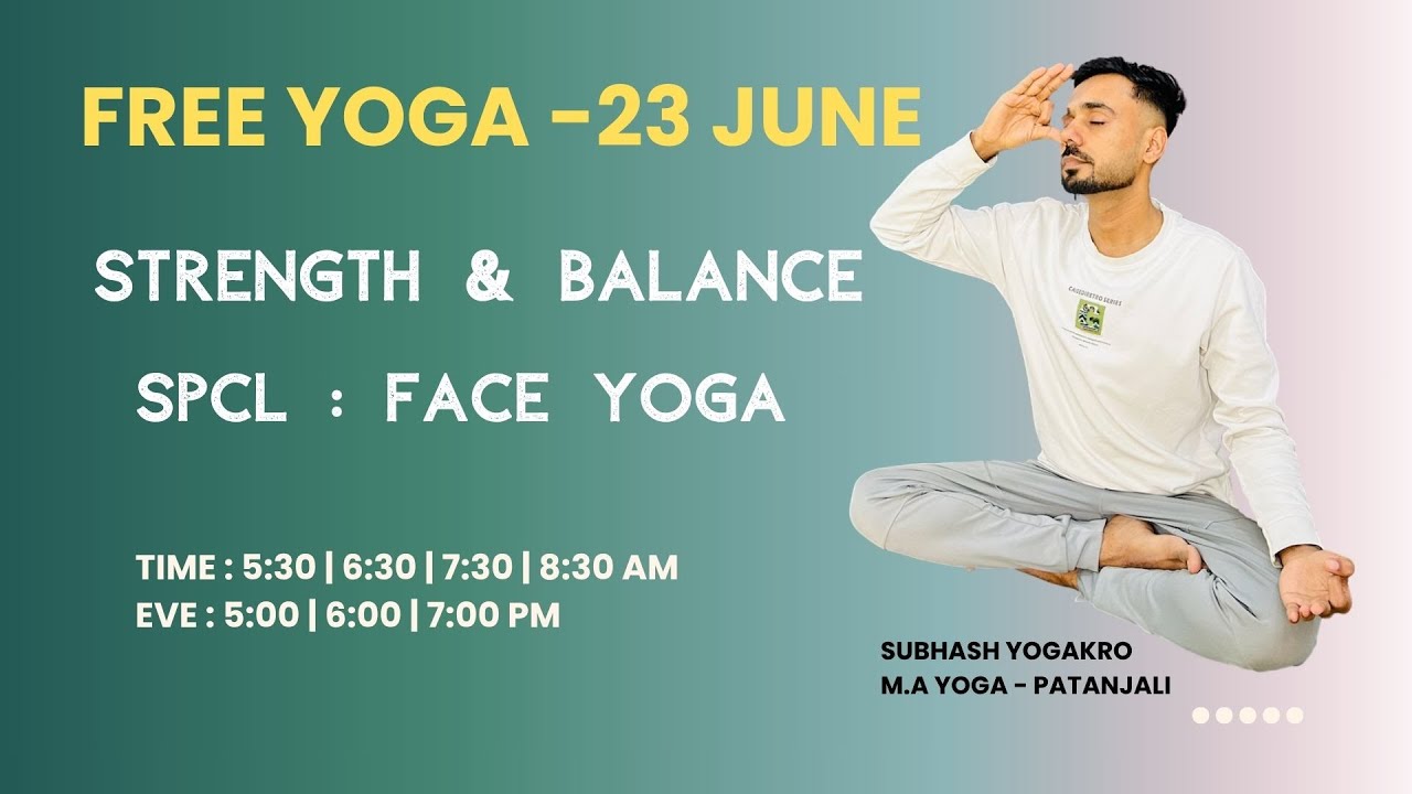 Subhash Yogakro -Back & Digestion -face Yoga- 23 June - Sahaj Yoga - E- Free Live Yoga Live