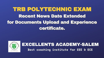 TRB RECENTS NEWS DATE EXTENDED AND EXPERIENCE CERTIFICATE