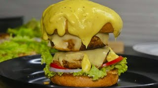 Double Chicken Cheeze Burger Double Patty Mozzarella Cheeze Burst Anitha Rk Recipes