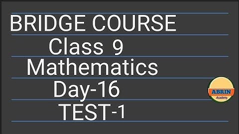 9 bridge Course | Guidline for mathematics test-1 | Day-16 | Urdu medium |