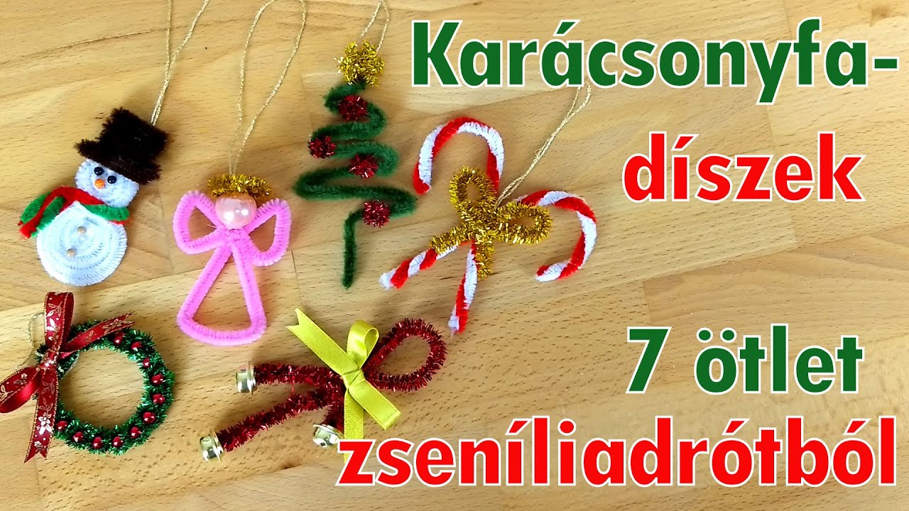 Zsenília karácsonyfa díszek - Karácsonyi ötlet