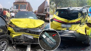 BRAND NEW HARRIER FACELIFT CRUSHED BETWEEN TRUCK & SUV 😱 AMAZING PERFORMANCE BY TATA SUV'S