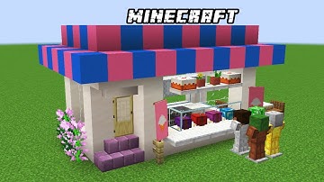 Minecraft | How To Build Tiny Ice Cream Shop Tutorial Like #mandoomin || Minecraft City #65