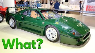 I have filmed this unique f40 repainted in abetone green, an official
ferrari color but obviously it isn't the original one, only 4 cars
been deliberate...