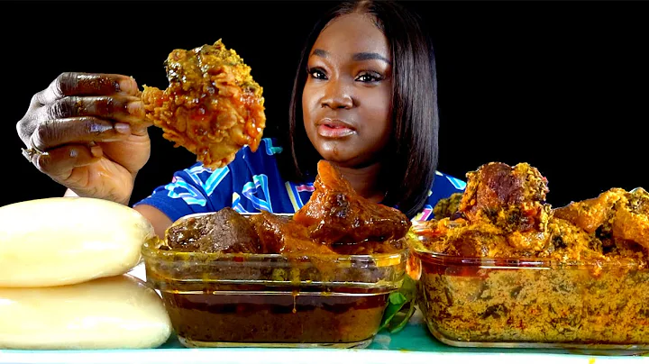 PALMNUT SOUP MUKBANG | FUFU & EGUSI SOUP MUKBANG | Soft Eating Sounds | Nigerian food