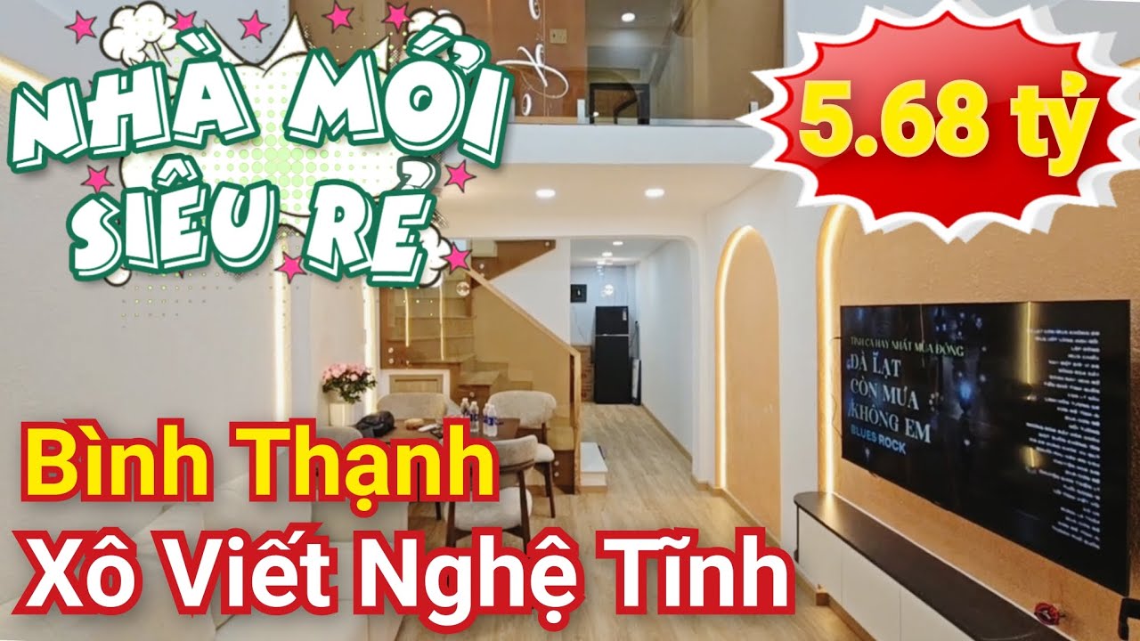 5.68 tỷ, Nhà mới giá rẻ Ngã 4 Hàng Xanh, Xô Viết Nghệ Tĩnh, Bình Thạnh