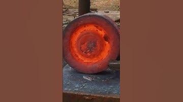 Forged car wheels，Dangerous Giant Heavy Duty Hammer Forging Process, #forgingprocess #machine