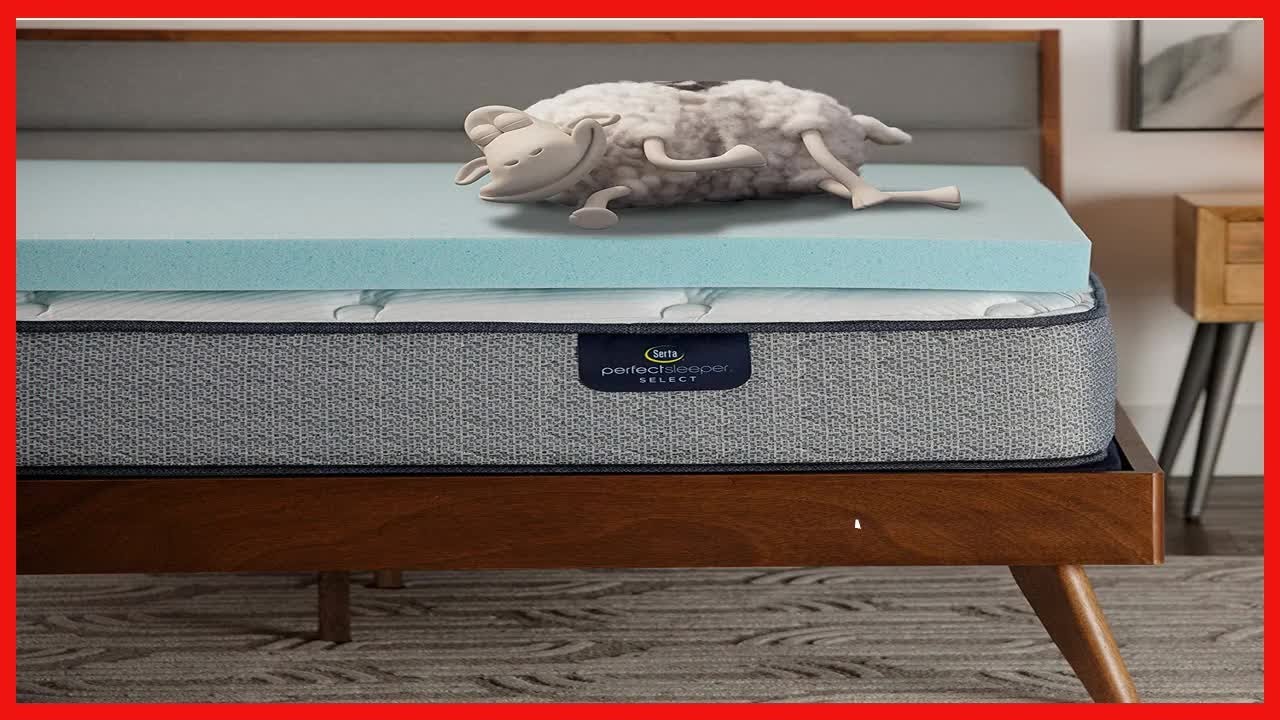 Serta ThermaGel Memory Foam Mattress Topper, Full, Blue