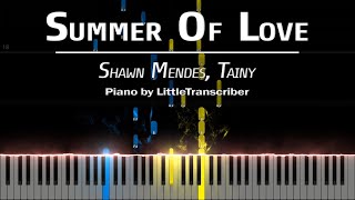 Shawn Mendes, Tainy - Summer Of Love (Piano Cover) Tutorial by LittleTranscriber