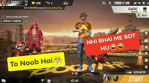Random Player Called Me NOOB || आजा 1vs1 में || Free Fire