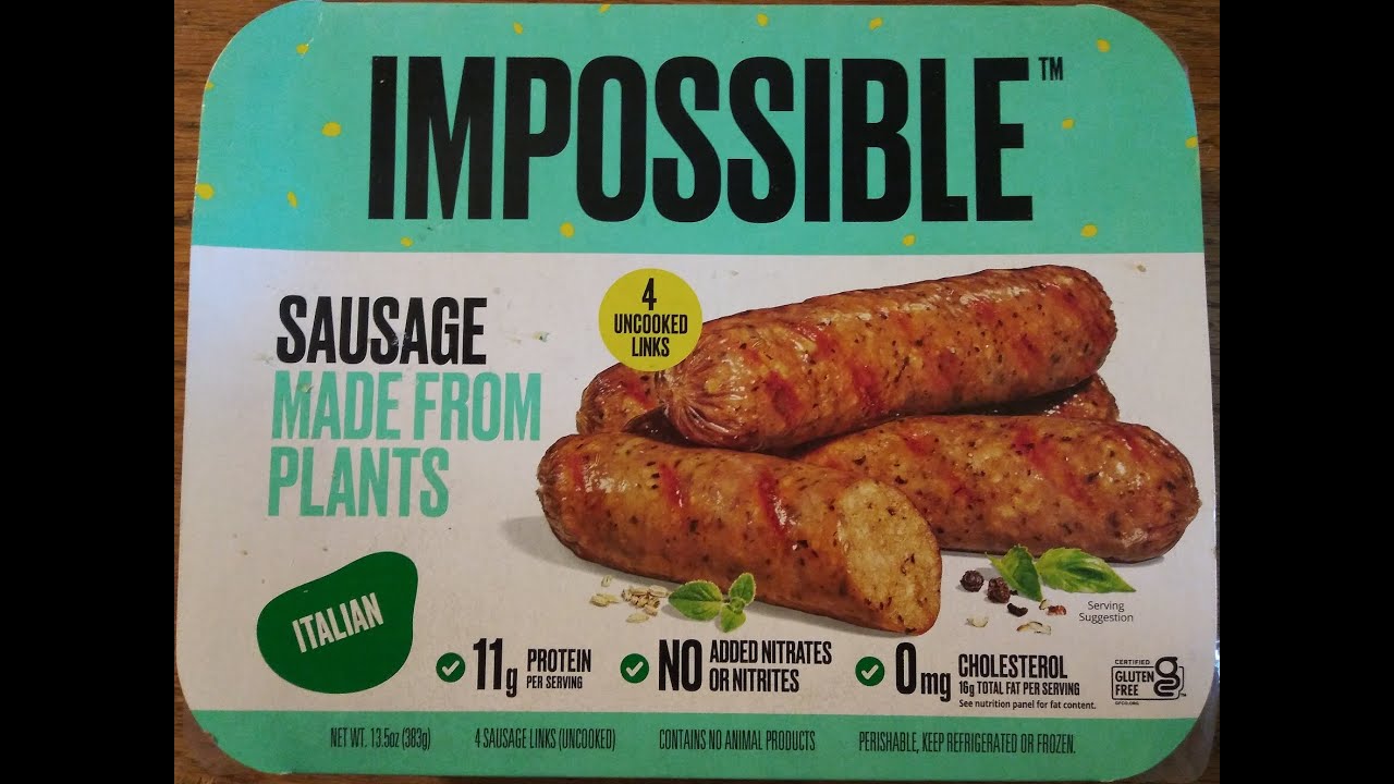 Impossible Italian Sausage Made from Plants Review YouTube