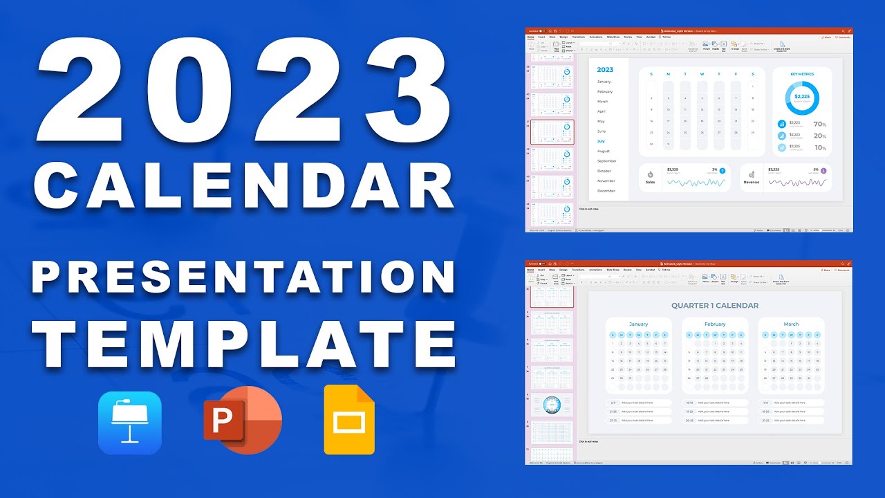 2023 calendar presentation template. Create BEAUTIFUL calendars in