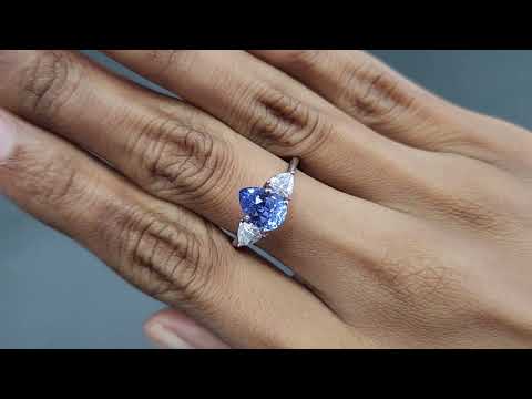Unheated blue sapphire pear cut 1.10 carats, Sri Lanka Video  № 1