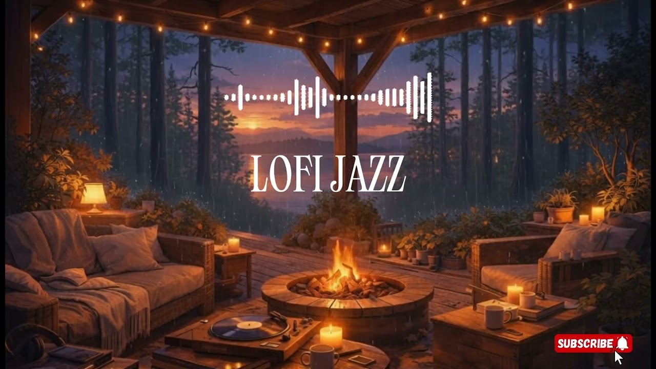 Lofi Chill Cozy Forest Cabin Rain ☔📚