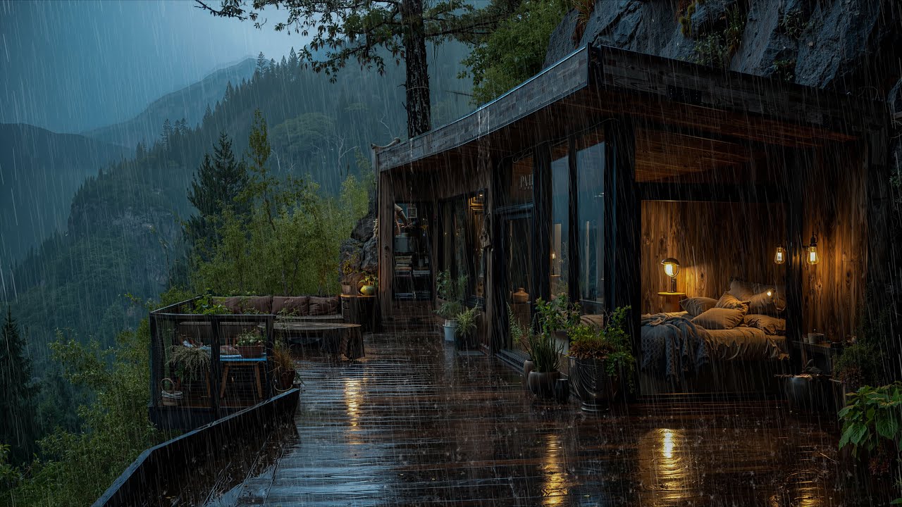 Тихий дождь в уединенной лесной хижине | Глубокое расслабление, целительное спокойствие и терапия дл