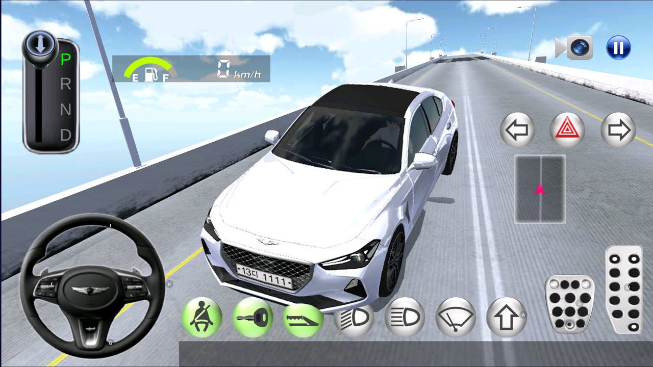 [모바일게임] 3D운전교실! 댓글로 알려주신 급경사길 가는법!