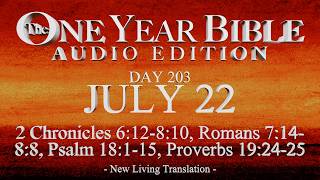 Day 203 | July 22 | One Year Bible Audio | 2 Chr 6-8, Rom 7-8, Ps 18, Prov 19