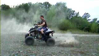 doing donuts in 2nd  gear with 200cc Bashan ATV