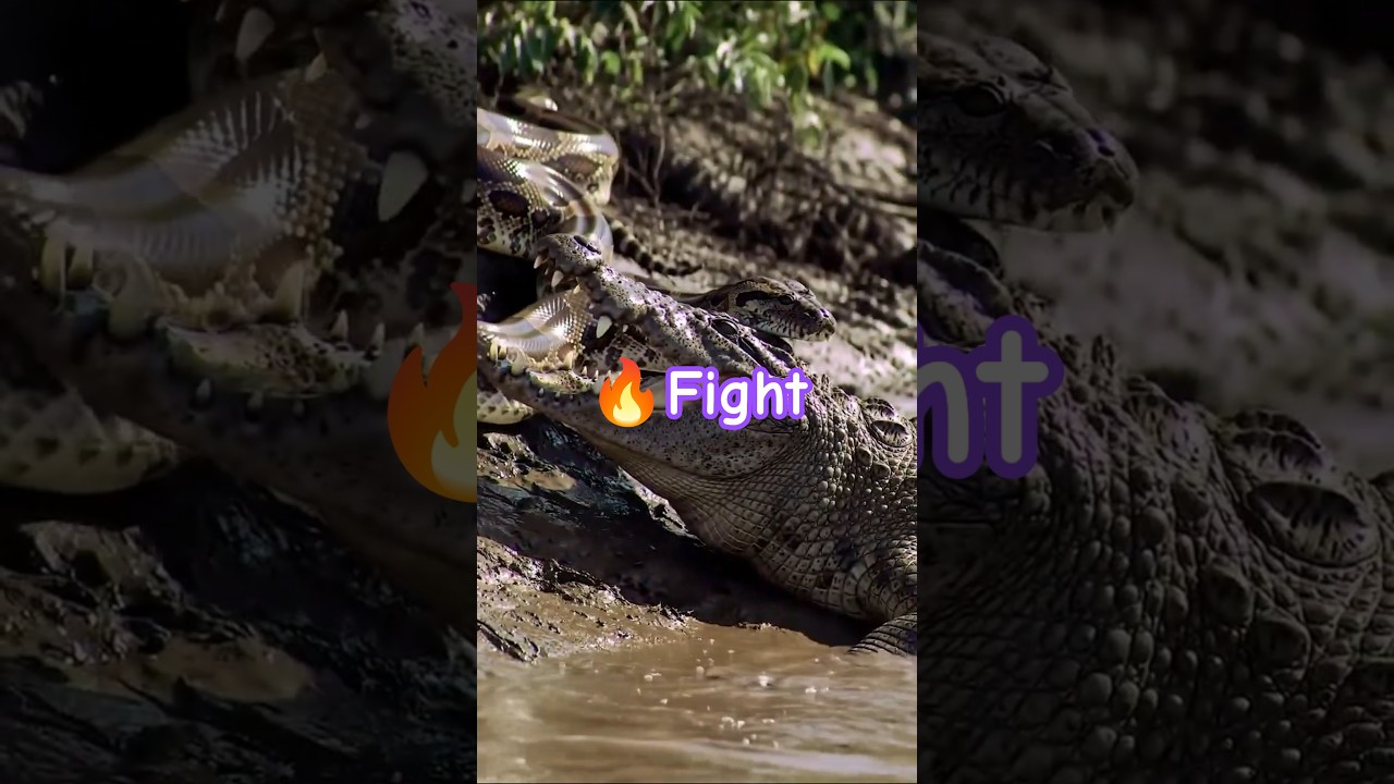 Crocodile vs Snake Fight 🐊🐍 