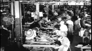 Mass production of jeeps at the Willys-Overland factory in Toledo, Ohio, during W...HD Stock Footage