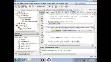 steps to display a Message in Java netbeans