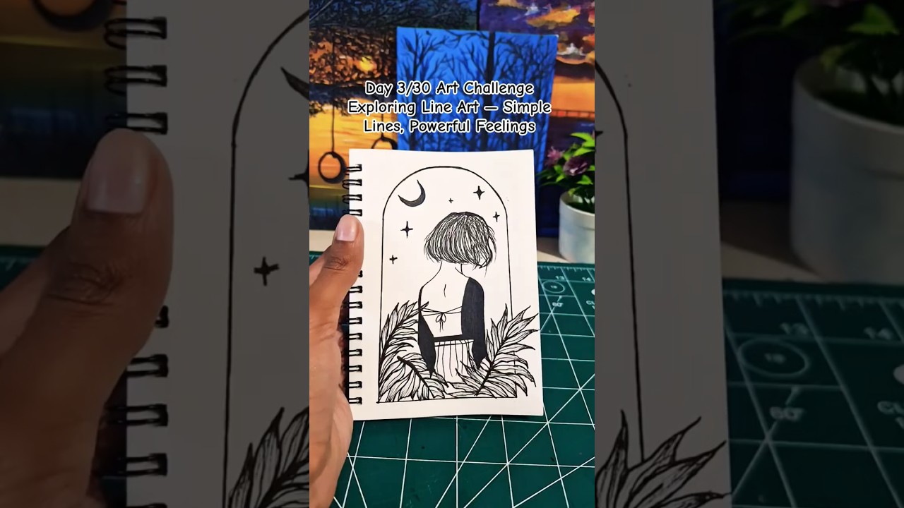 Day 3/30 – Aesthetic Line Art 👀| 30 Days 30 Creative Challenges 