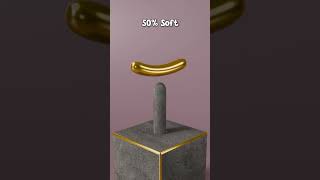 0% vs 100% SOFT Gold Cylinder | 3D Soft Body Simulation screenshot 1