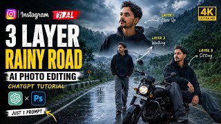 Instagram Viral 3 Layer Rainy Road AI Photo Editing | ChatGPT Photo Editing Prompt Tutorial ✨ #ai  screenshot 5