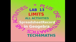 Plus One Maths Lab 13 Limits All Activities including Spreadsheet Record in Geogebra @TECH4MATHS