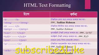 HTML Text Formatting-1 bangla video... HSC ICT