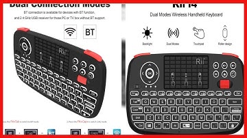(Upgrade) Rii i4 Mini Bluetooth Keyboard with Touchpad, Blacklit Portable Wireless Keyboard