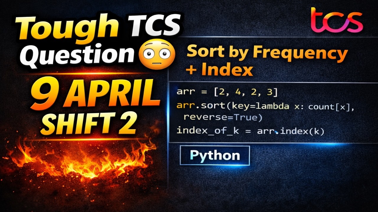 TCS NQT Latest Question 🔥 Problem 2 | Frequency Sort Trick (Python ...