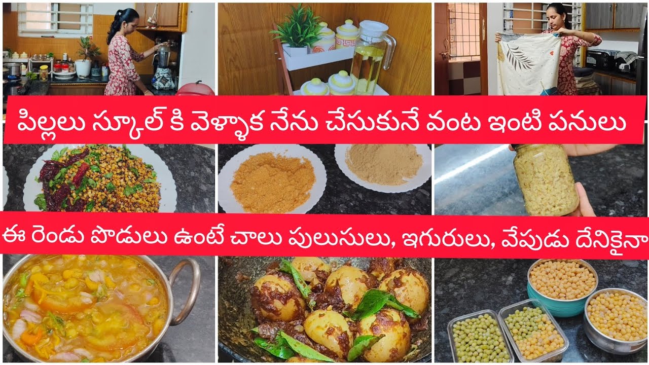మధ్యాహ్నం పడుకోకుండా నేను చేసుకున్న వంట ఇంటి  పనులు |ఈ పొడులు ఉంటే చాలు కూరలు రుచిగా వేపుళ్ళు ఉంటాయి