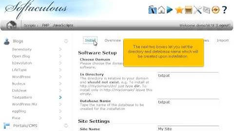 How to install Textpattern from Softaculous