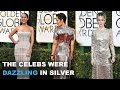 Celebs shine in silver at the 2017 golden globes red carpet  whosay