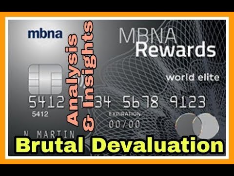 Brutal Devaluation | MBNA Rewards World Elite MasterCard | Non-Affiliated & Unbiased |