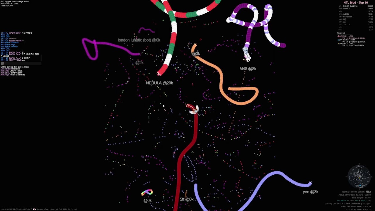 [slither.io] ONE Live _지렁이키우기