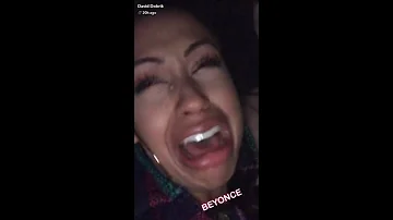 David Dobrik snapchat story | 15 April 2018 "Liza crying for beyonce"