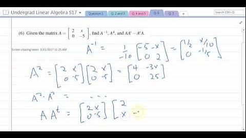 Questions 6 and 7, TAMCT Math 332 Spring 2017 Test 1