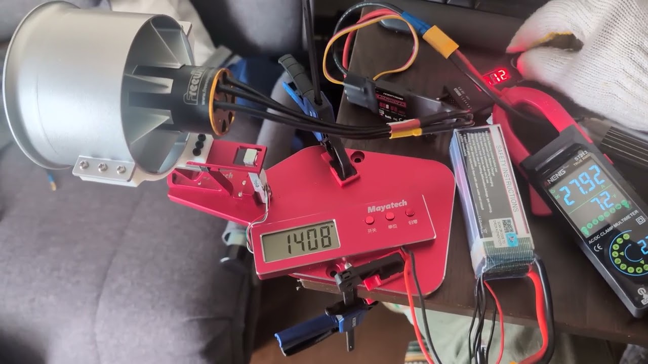 Static Thrust Test: 90mm 12-Blade Freewing Metal EDF on 6S (4068 1750KV) with Current Meter