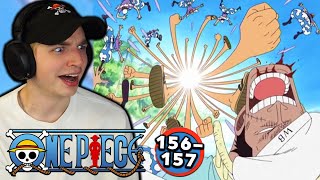 LUFFY VS. THE WHITE BERETS | One Piece REACTION Episode 156 + 157