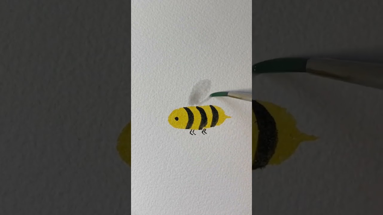 Watercolor Painting a cute bee 🐝 