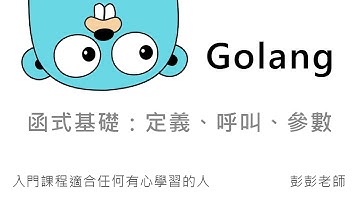 Golang 函式基礎 - 函式的定義、呼叫、與參數 By 彭彭