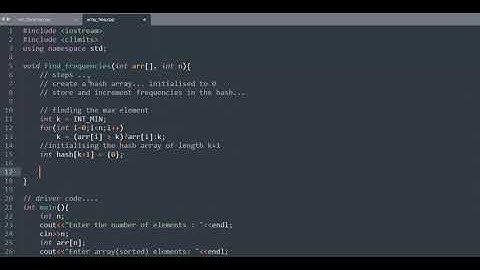 Find Frequencies of Array Elements, C++ Implementation.