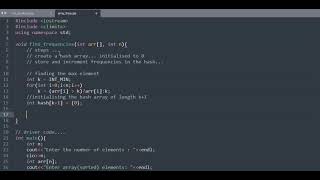 Find Frequencies of Array Elements, C++ Implementation.