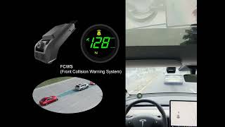 Universal Tesla Model 3 Model Y Car GPS digital speedometer Head up display HUD Overspeed alarm screenshot 5