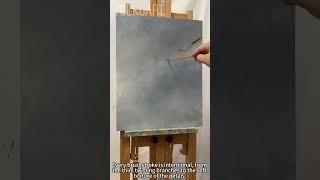 How to Paint Falling Sakura Petals & Misty Grey Background | Relaxing Art