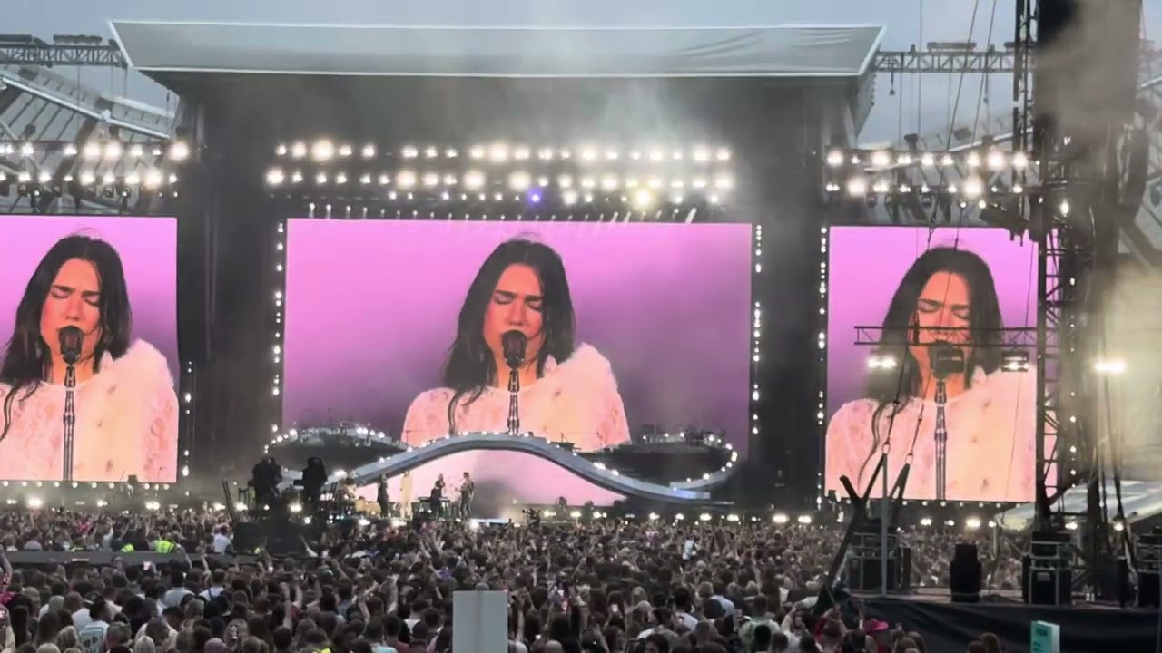 Dua Lipa singing “Nothing Compares 2 U” at the Aviva, Dublin