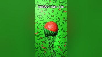 Watermelon Splash Resolution 32 vs 256 #3dsimulation #3danimation #satisfying