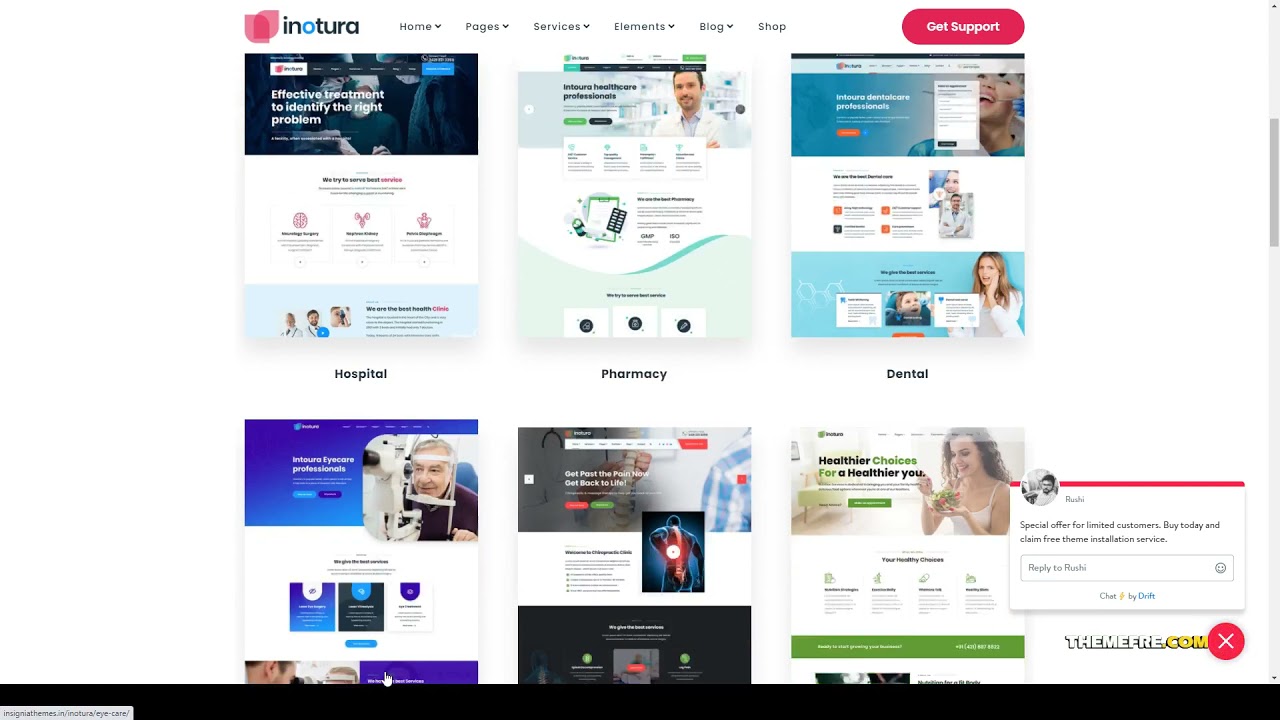 Inotura - Health and Medical WordPress Theme chiropractor chiropractic Website Builder
